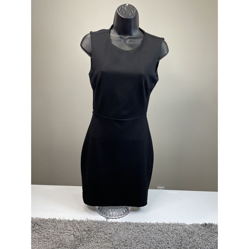 Lulus Women Cocktail Black Sleeveless Body Con Round Neck Dress size Small.